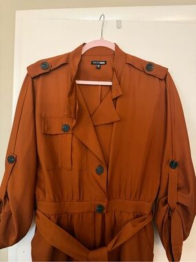 Fashion Nova Women's Rust-Brown Trench Coat
